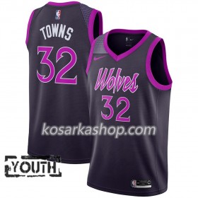 Dres Minnesota Timberwolves Karl-Anthony Towns 32 Nike 2018-19 City Edition Ljubičasta Swingman - Dječji
